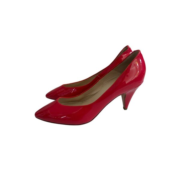 MANSUR GAVRIEL Red Patent Leather Kitten Heels Size 40 / 10 - Picture 2 of 10